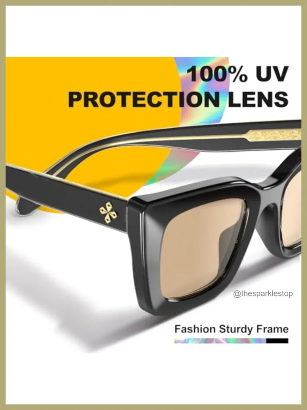 Oversized Retro Square Cat Eye Sunglasses Women UV400 TR90 Frame